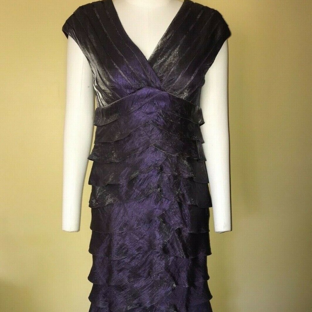 Adrianna Papell Purple Formal Long Dress Gown